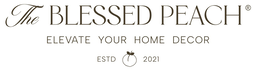 THE BLESSED PEACH ELEVATE YOUR HOME DECOR ESTD 2021 logo