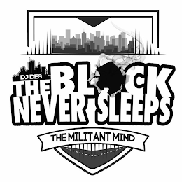 THE BLOCK NEVER SLEEPS THE MILITANT MIND DJ DES logo