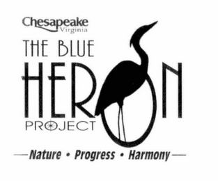 THE BLUE HERON PROJECT CHESAPEAKE VIRGINIA  NATURE · PROGRESS · HARMONY logo