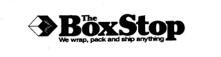 THE BOX STOP WE WRAP, PACK AND SHIP ANYTHING logo