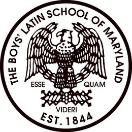 THE BOYS' LATIN SCHOOL OF MARYLAND ESSE QUAM VIDERI EST. 1844 logo