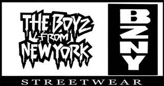 THE BOYZ FROM NEW YORK BZNY STREETWEAR logo