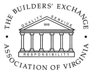 THE BUILDERS' EXCHANGE ASSOCIATION OF VIRGINIA 1919 QUALITY SERVICE RESPONSIBILITY logo