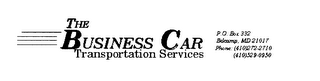 THE BUSINESS CAR TRANSPORTATION SERVICE logo