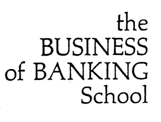 THE BUSINESS OF BANKING SCHOOL logo