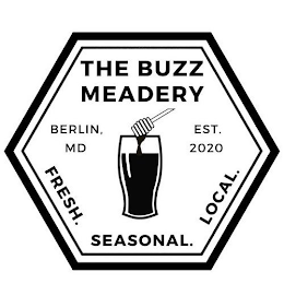 THE BUZZ MEADERY BERLIN, MD EST. 2020 FRESH. SEASONAL. LOCAL. logo