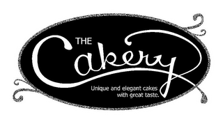 THE CAKERY UNIQUE AND ELEGANT CAKES WITH GREAT TASTE. logo