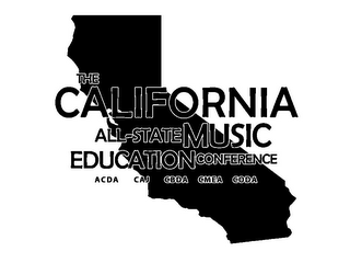 THE CALIFORNIA ALL-STATE MUSIC EDUCATION CONFERENCE ACDA CAJ CBDA CMEA CODA logo