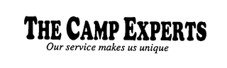 THE CAMP EXPERTS OUR SERVICE MAKES US UNIQUE logo