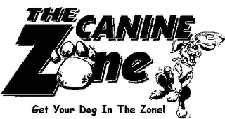 THE CANINE ZONE GET YOUR DOG IN THE ZONE! logo