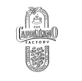 THE CAPPATEANO FACTORY FINE COFFEES ESPRESSOS CAPPUCCINOS TEAS FOOD logo