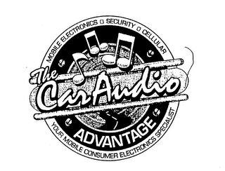 THE CAR AUDIO ADVANTAGE MOBILE ELECTRONICS SECURITY CELLULAR YOUR MOBILE CONSUMER ELECTRONICS SPECIALIST logo