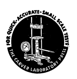 THE CARVER LABORATORY PRESS FOR QUICK-ACCURATE-SMALL SCALE TESTS logo