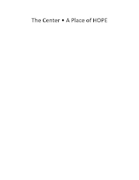 THE CENTER · A PLACE OF HOPE logo
