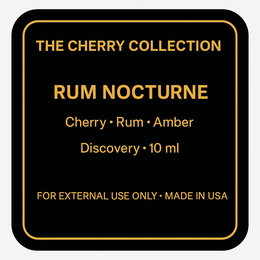 THE CHERRY COLLECTION RUM NOCTURNE CHERRY · RUM · AMBER DISCOVERY · 10 ML FOR EXTERNAL USE ONLY · MADE IN USA logo