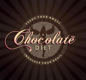 THE CHOCOLATE DIET FEEDS YOUR ANGEL INDULGES YOUR DEVIL logo