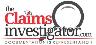 THE CLAIMS INVESTIGATOR.COM DOCUMENTATION IS REPRESENTATION logo