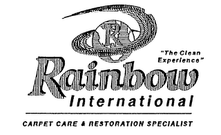 "THE CLEAN EXPERIENCE" RAINBOW INTERNATIONAL CARPET CARE & RESTORATION SPECIALIST logo