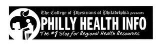THE COLLEGE OF PHYSICIANS OF PHILADELPHIA PRESENTS PHILLY HEALTH INFO THE #1 STOP FOR REGIONAL HEALTH RESOURCES logo