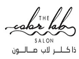 THE COLOR LAB SALON. THE ARABIC WORDS TRANSLITERATES TO THE COLOR LAB SALON, WHICH HAS NO MEANING IN ARABIC. logo