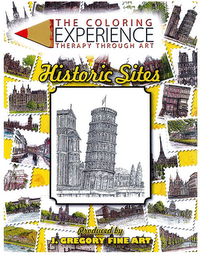 THE COLORING EXPERIENCE THERAPY THROUGH ART HISTORIC SITES PRODUCED BY J. GREGORY FINE ART logo