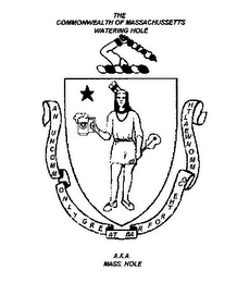 THE COMMONWEALTH OF MASSACHUSSETTS WATERING HOLE A.K.A. MASS. HOLE AN UNCOMMONLY GREAT BAR FOR THE COMMONWEALTH logo