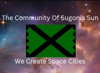 THE COMMUNITY OF SUGONIA SUN WE CREATE SPACE CITIES logo