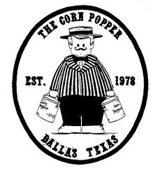 THE CORN POPPER DALLAS TEXAS EST. 1978. logo
