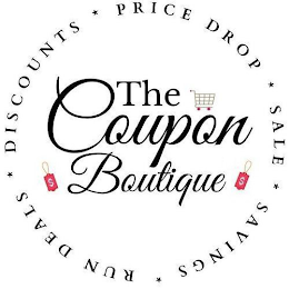 THE COUPON BOUTIQUE DISCOUNTS PRICE DROP SALE SAVINGS RUN DEALS logo