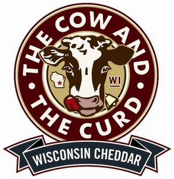 · THE COW AND · THE CURD WISCONSIN CHEDDAR WI logo