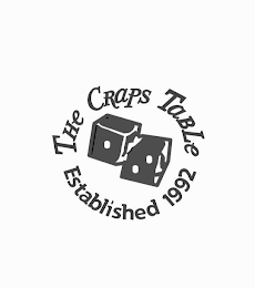 THE CRAPS TABLE ESTABLISHED 1992 logo