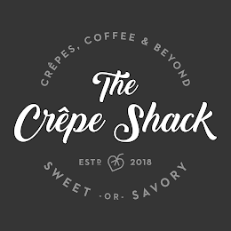 THE CRÊPE SHACK CREPES, COFFEE & BEYOND ESTD 2018 SWEET -OR- SAVORY logo