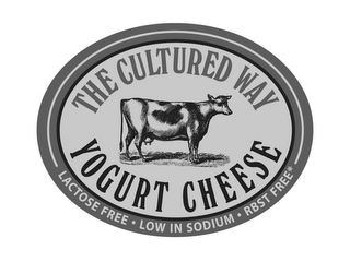 THE CULTURED WAY YOGURT CHEESE LACTOSE FREE · LOW IN SODIUM · RBST FREE* logo