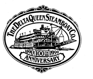 THE DELTA QUEEN STEAMBOAT CO. 1890 1990 100TH ANNIVERSARY logo