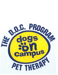 THE D.O.C. PROGRAM PET THERAPY DOGS ON CAMPUS logo