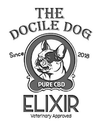 THE DOCILE DOG SINCE 2018 PURE CBD ELIXIR VETERINARY APPROVED logo