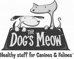 THE DOG'S MEOW HEALTHY STUFF FOR CANINES & FELINES logo