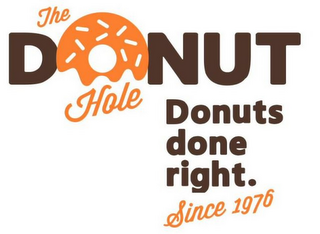 THE DONUT HOLE DONUTS DONE RIGHT SINCE 1976 logo
