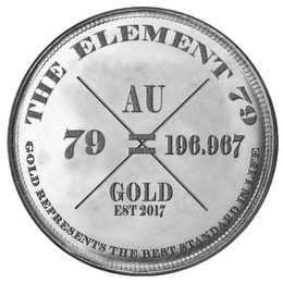 THE ELEMENT 79 GOLD REPRESENTS THE BESTSTANDARD IN LIFE EST 2017 AU GOLD 79 196.967 X = logo