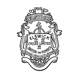 THE ELSWICK CYCLES LIMITED BARTON-ON-HUMBER FORTITER DEFENDIT TRIUMPHANS MADE IN ENGLAND logo