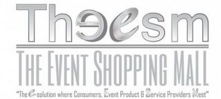 THE ESM THE EVENT SHOPPING MALL "THE E-SOLUTION WHERE CONSUMERS, EVENT PRODUCT & SERVICE PROVIDERS MEET" logo