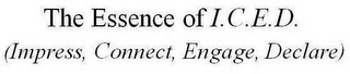 THE ESSENCE OF I.C.E.D. (IMPRESS, CONNECT, ENGAGE, DECLARE) logo