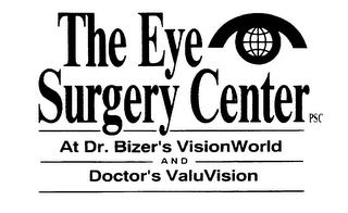 THE EYE SURGERY CENTER, P.S.C. DR. BIZER'S VISION WORLD AND DOCTOR'S VALUVISION logo
