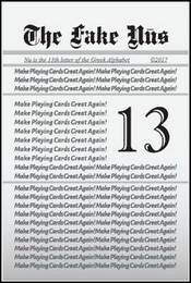 THE FAKE NUS NU IS 13TH LETTER OF THE GREEK ALPHABET 2017 MAKE PLAYING CARDS GREAT AGAIN! logo
