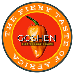THE FIERY TASTE OF AFRICA GOSHEN HOT PEPPER SAUCE logo