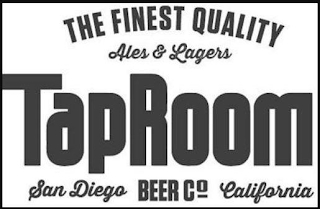 THE FINEST QUALITY ALES & LAGERS TAPROOM SAN DIEGO BEER CO CALIFORNIA logo
