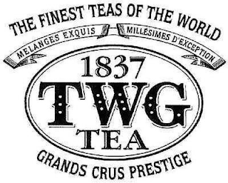 THE FINEST TEAS OF THE WORLD 1837 TWG TEA MÉLANGES EXQUIS MILLÉSIMES D'EXCEPTION GRANDS CRUS PRESTIGE logo