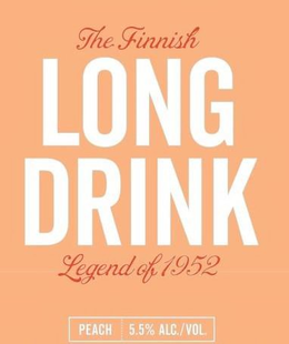 THE FINNISH LONG DRINK LEGEND OF 1952 PEACH 5.5% ALC./VOL. logo