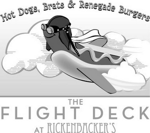 THE FLIGHT DECK AT RICKENBACKER'S HOT DOGS, BRATS & RENEGADE BURGERS logo