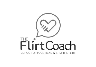 THE FLIRTCOACH GET OUT OF YOUR HEAD & INTO THE FLIRT logo